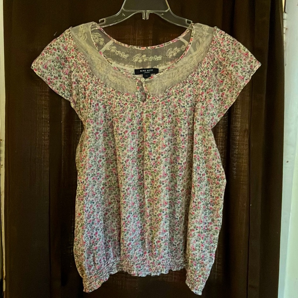 Nine West ladies floral shirt-XXL